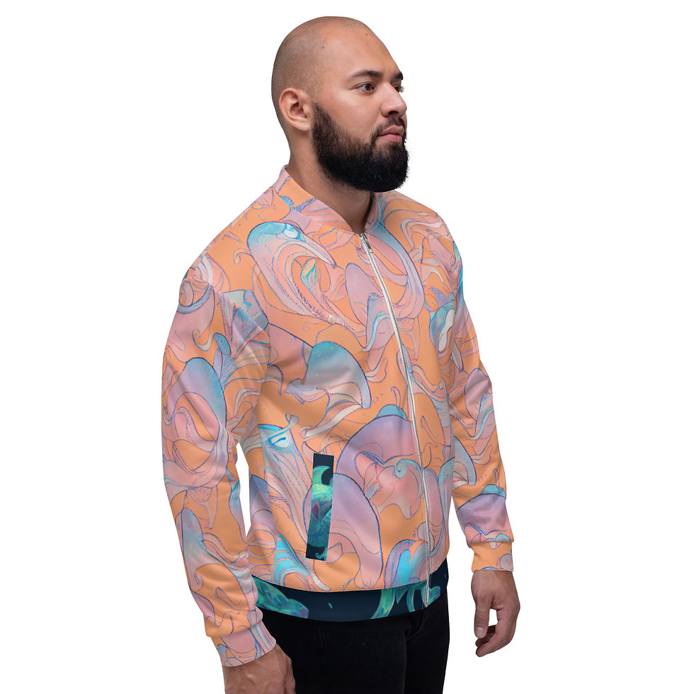 Thumbnail: Unisex Bomber Jacket- Seapunk whales