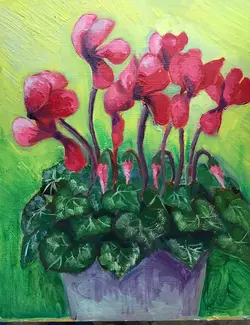 cyclamen 2018 F8 Oil Painting