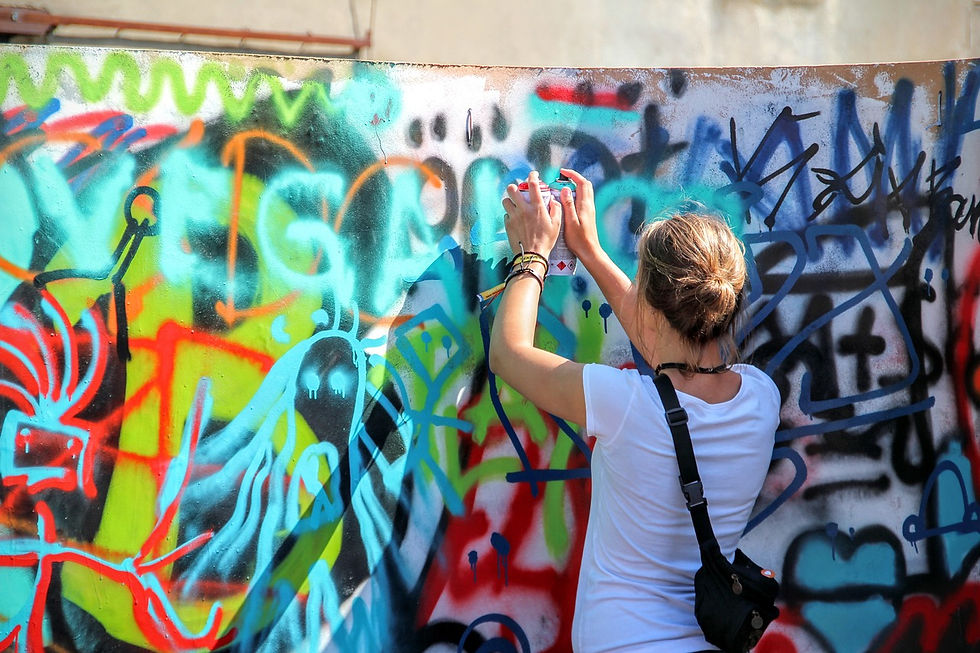 Dubbele act met keuze: KEUZE 1 Graffiti met verf
