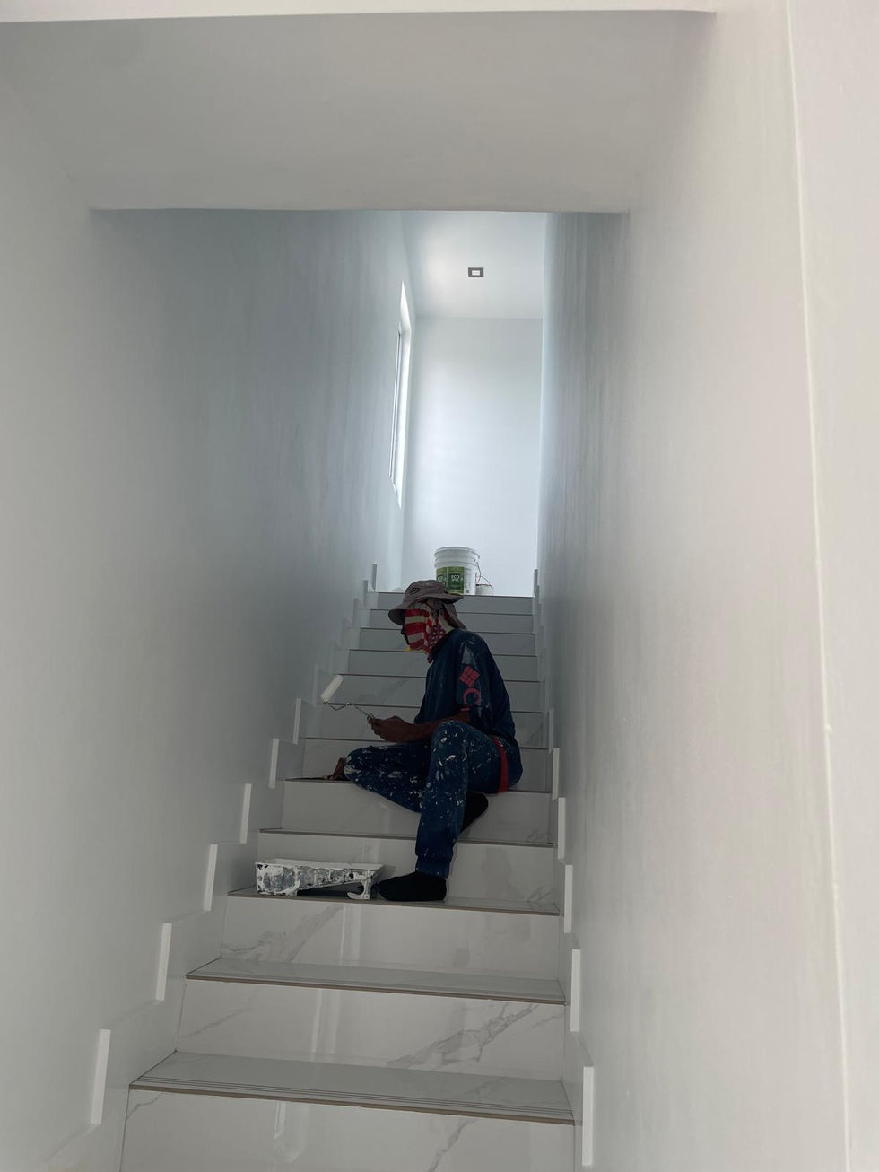 Interior work in progress during ongoing villa construction