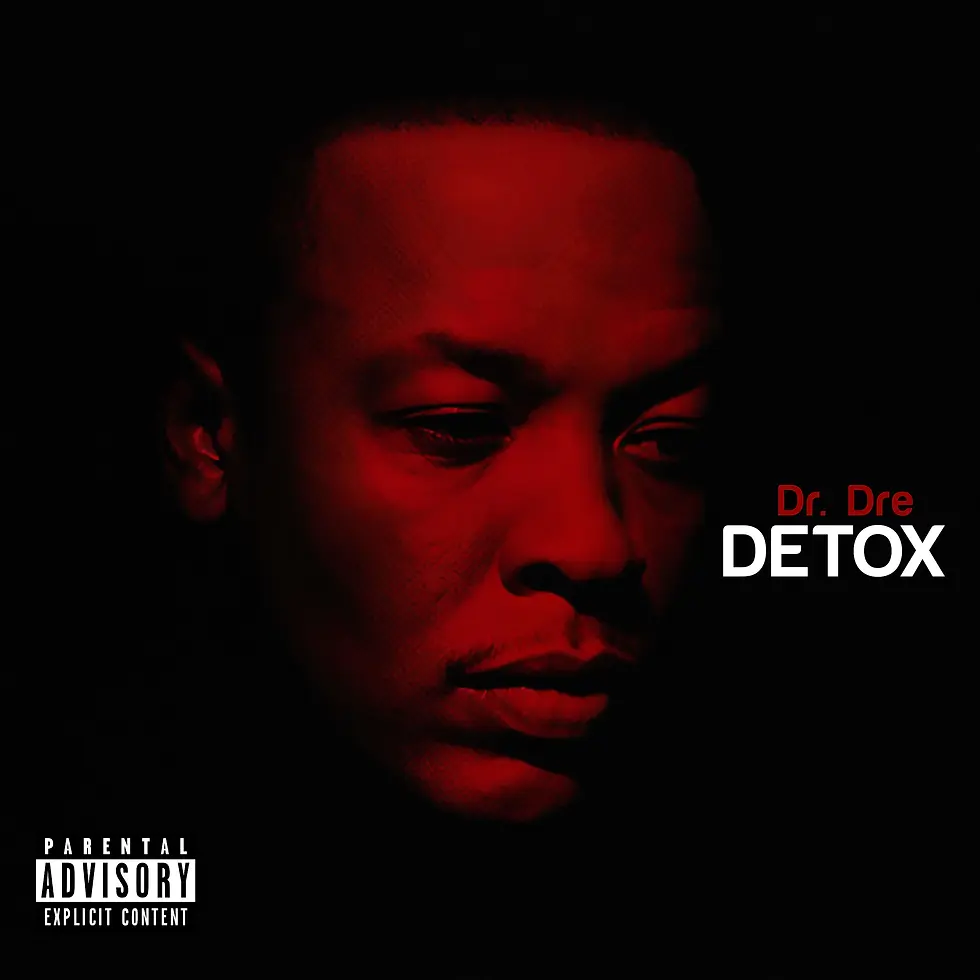 Album cover for Dr. Dre's "Detox," highlighting the long-awaited return and creative journey behind the scrapped project initially intended for release in 2010.