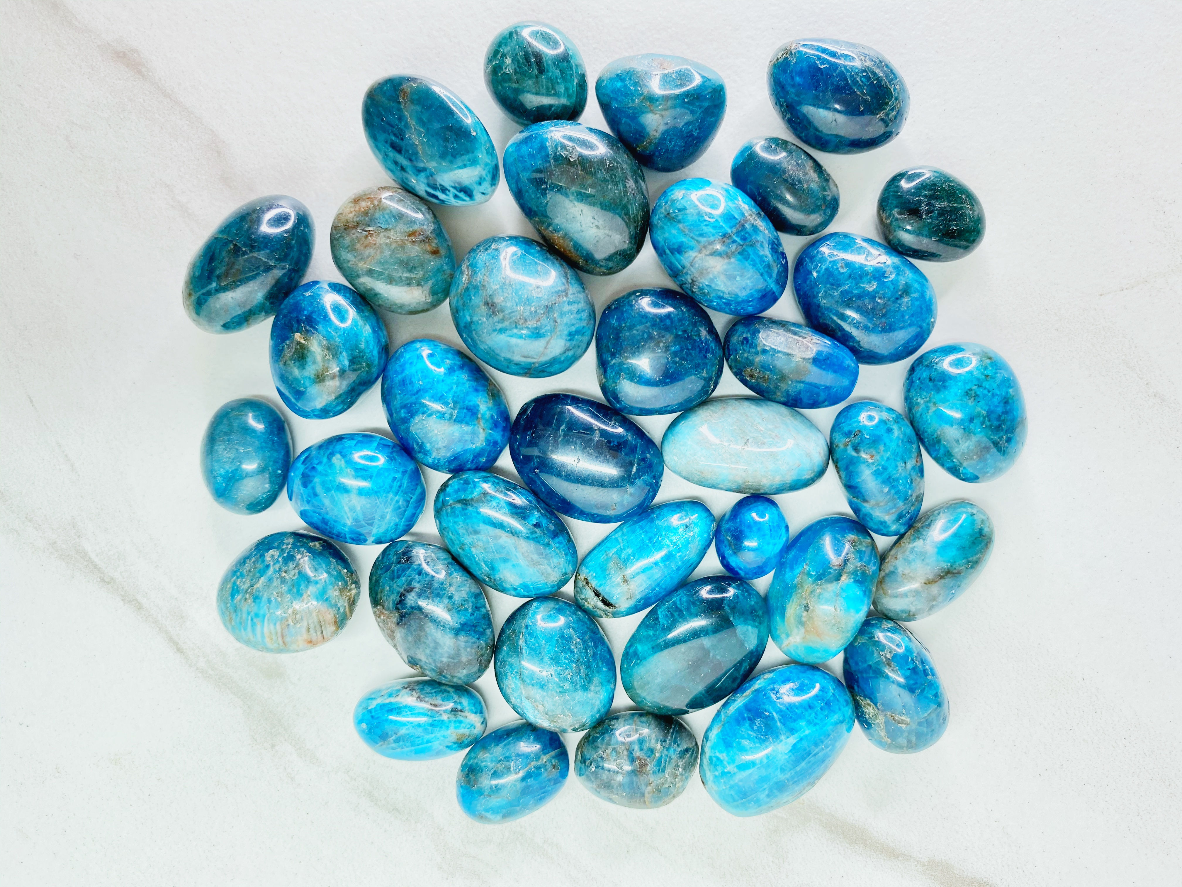 Blue Apatite Tumbles
