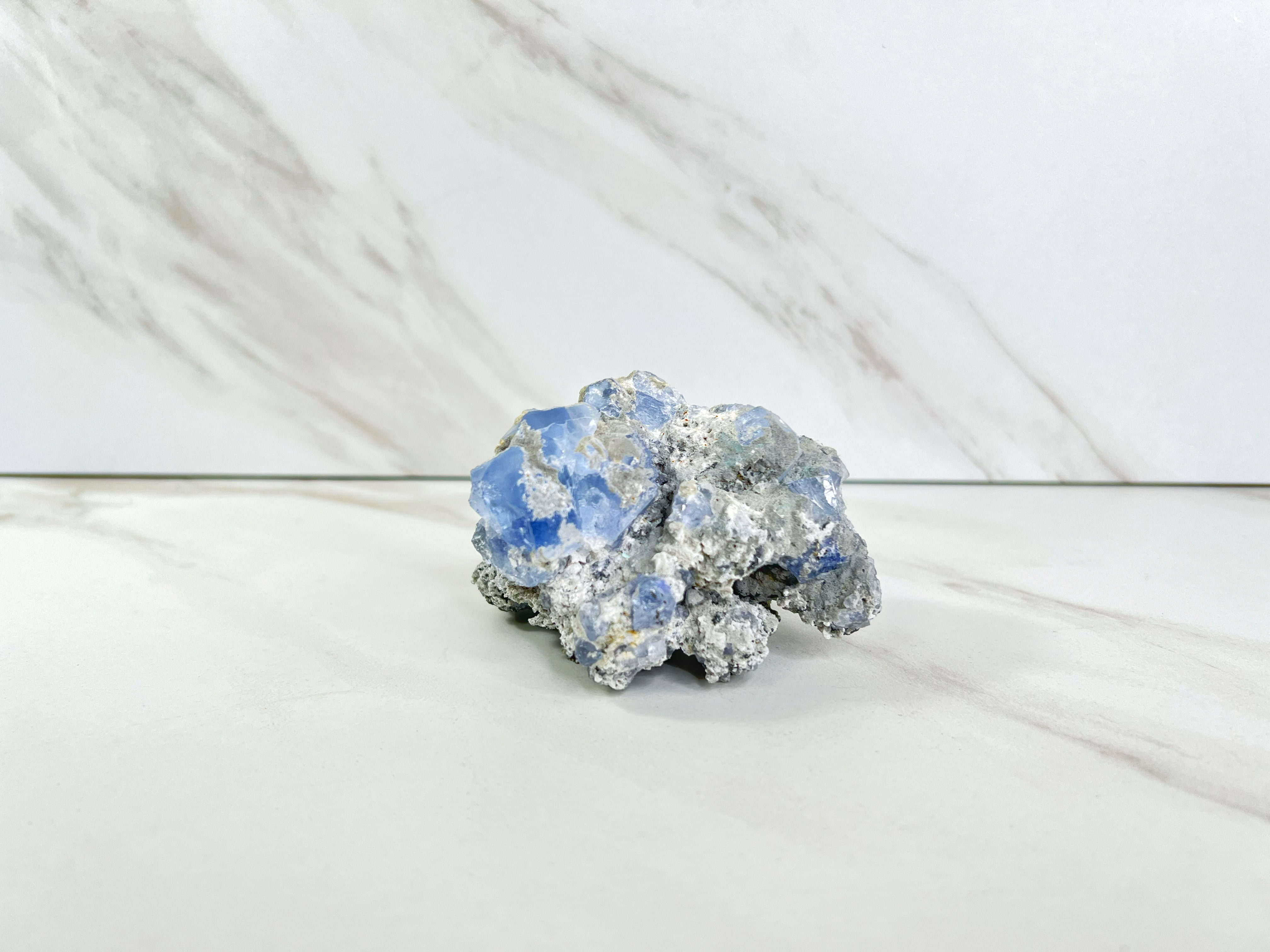 RARE Blue Fluorite with Pyrite