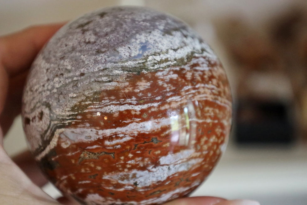 Thumbnail: "Mercury Rising" Ocean Jasper Sphere