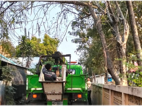 กองช่าง ดำเนินการตัดต้นไม้หักทับสายไฟฟ้า บริเวณหมู่ ๘ บ้านวังไผ่