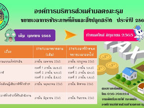 ประชาสัมพันธ์จากองค์การบริหารส่วนตำบลดงมะรุม เรื่อง การขยายเวลาชำระภาษี ประจำปี ๒๕๖๕