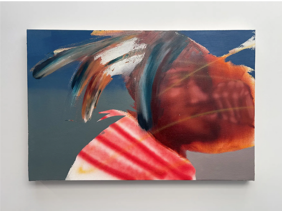 Fidelis Joseph | 3 Strikes III, 2025
Oil and spray paint on canvas
59.69 x 90.17 cm | Copyright The Artist | Courtesy DADA Gallery