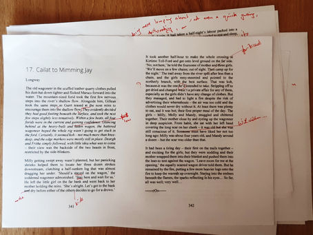 Sitting there, happily proofing the text for a future book in the "Kyre"" series...