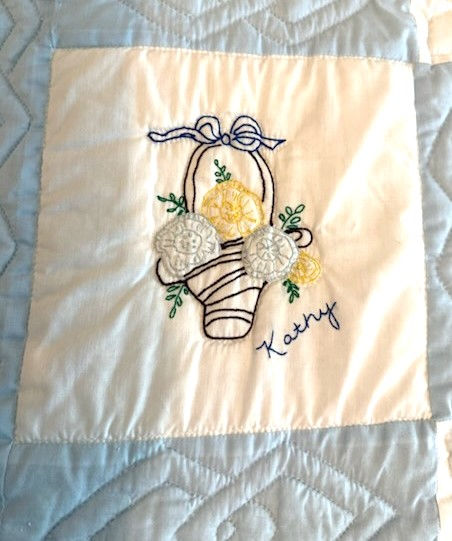 The square I embroider for the quilt.