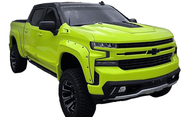 Lime green truck custom paint by American Luxury Trucks by ALC
