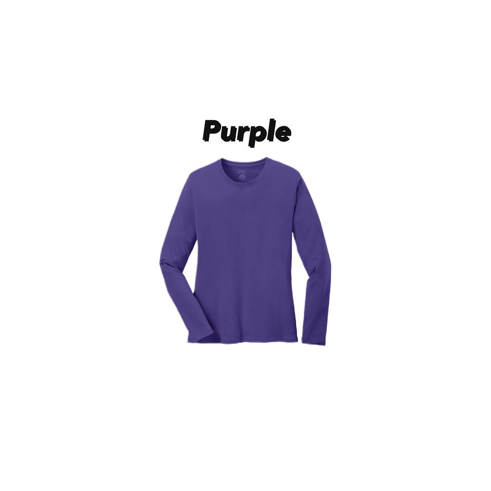 Thumbnail: Port & Company® Ladies Long Sleeve Core Cotton Tee LPC54LS  ( White Print )