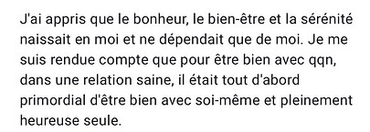 bien-être et sérénité, relation saine, primordial d'être bien avec soi-même, pleienement heureuse seule