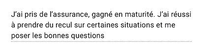gagner en assurance, prendre du recul, me poser les bonnes questions