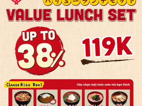Gợi ý bữa trưa Value Lunch Set 119.000 VND tại Izakaya Omoide Yokocho