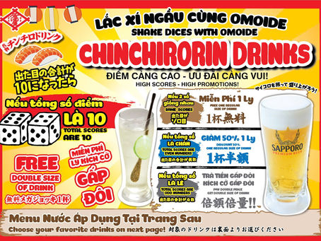 CHINCHIRORIN ĐỔ BỘ – LẮC LÀ TRÚNG! Trải nghiệm siêu vui tại Izakaya Omoide Yokocho