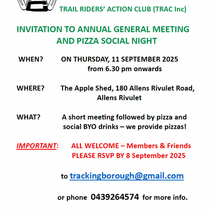 Invitation to Social Pizza Night following our Annual General Meeting