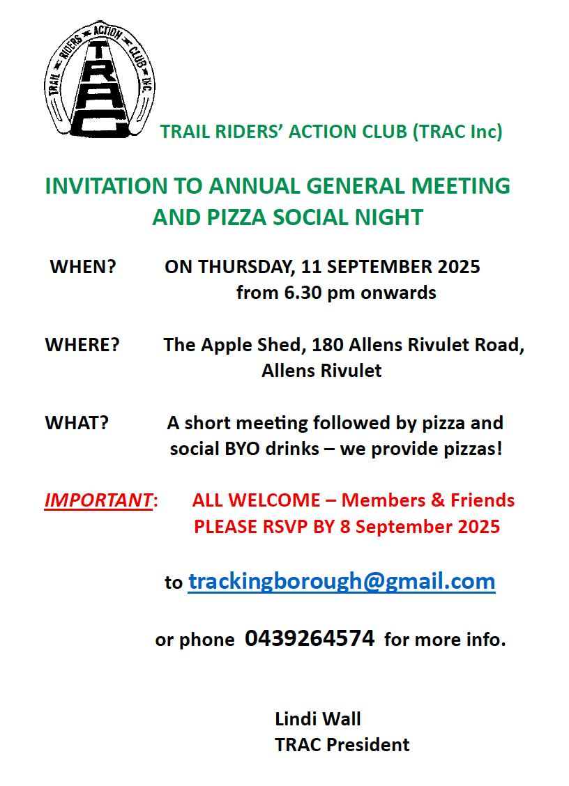 Invitation to Social Pizza Night following our Annual General Meeting