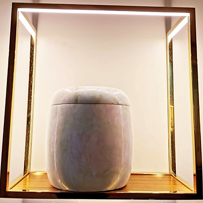 Poppy Jade Natural Stone Urn - Unique One-of-a-Kind Handcrafted Jade Memorial Urn by Nirvana The Lifetime Gift