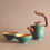 Thumbnail: Twig Handle T Pot & 2 Cups, Green