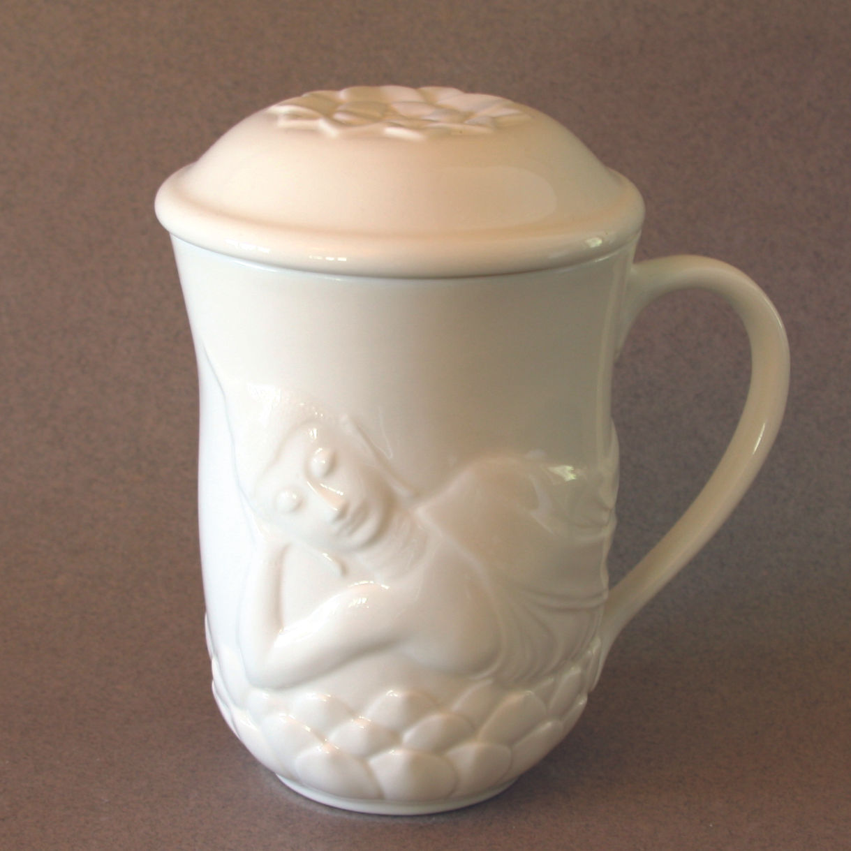 Buddha Mug with Lid - White