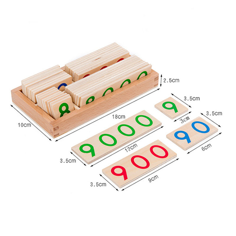 Miniatura: Montessori Wooden Number Cards 1-9999 for Kids