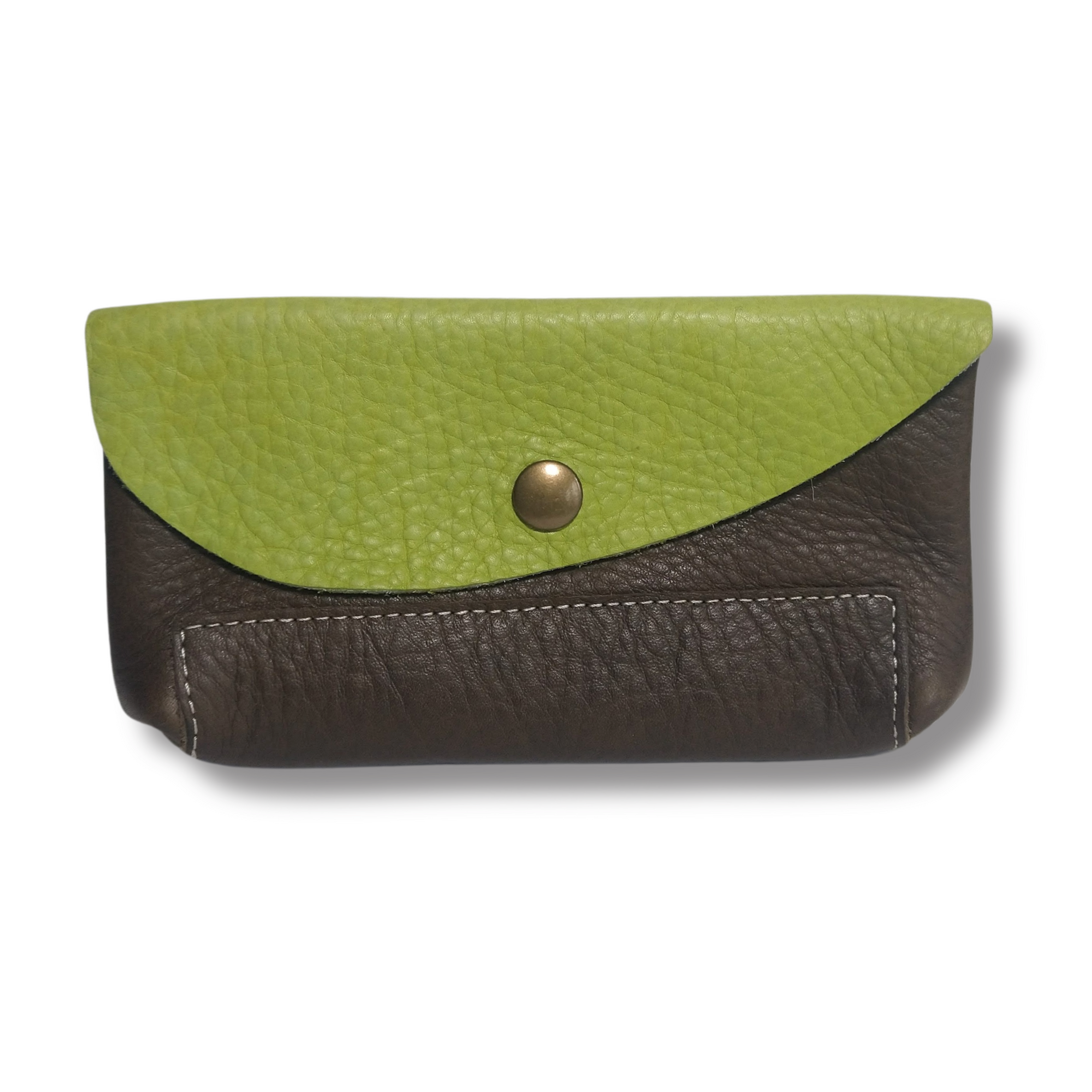 Brand Bags leather Belt Bag front - Olive & Lime