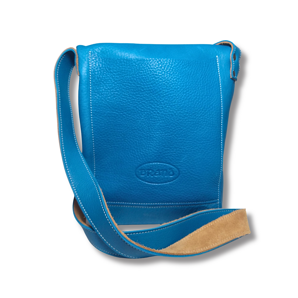 Brand Bags leather Satchel back - Azure