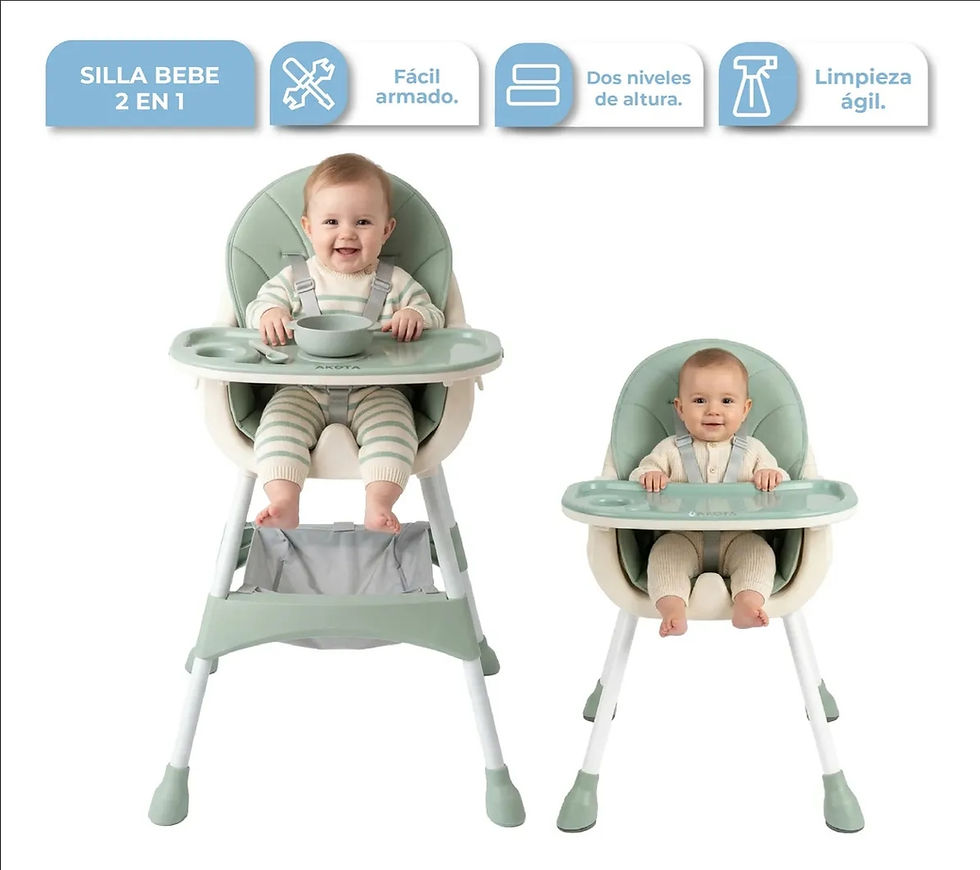 Miniatura: Silla De Comer Bebe 2 en 1 Portátil Alta Mesa Ajustable