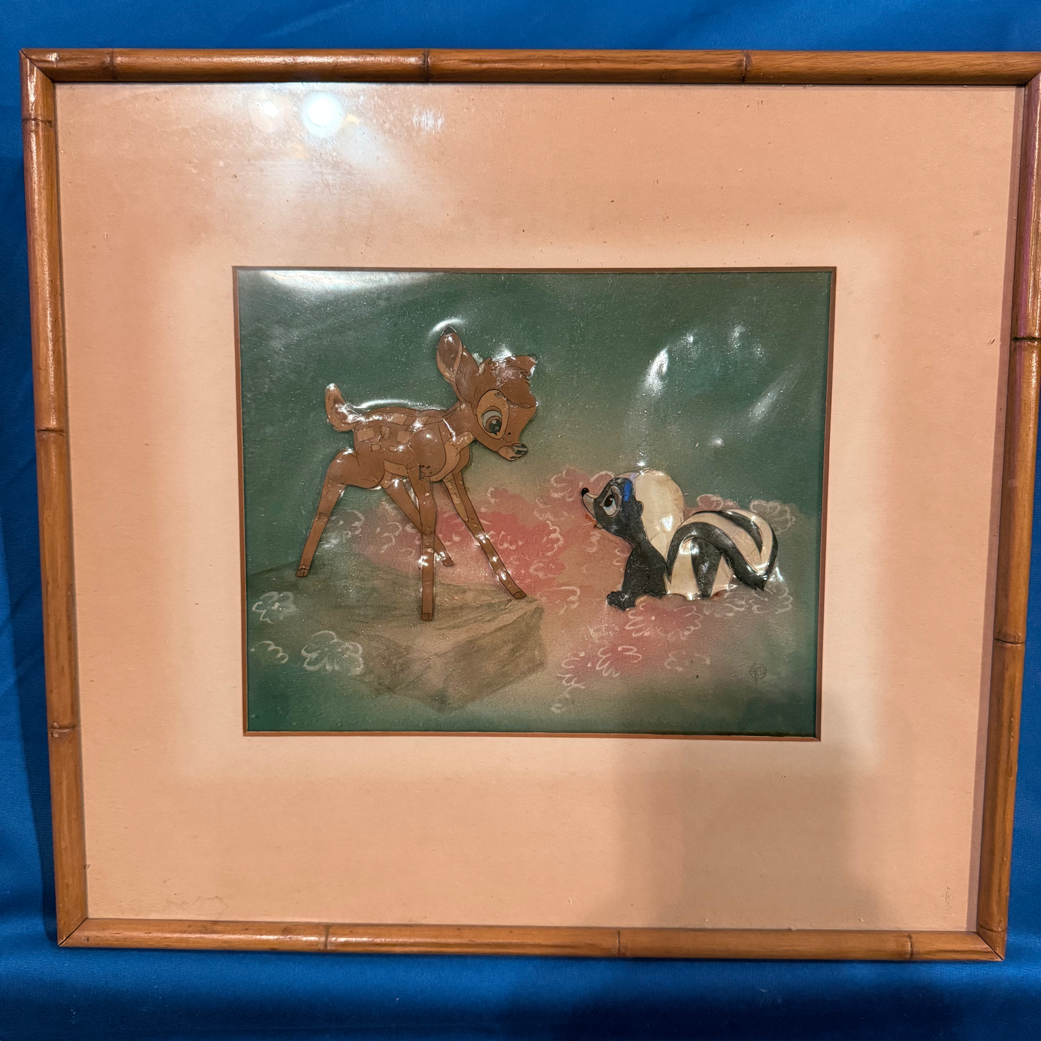 EXTRAORDINARY Original Celluloid Animation Art: Disney’s BAMBI (Bambi & Flower)