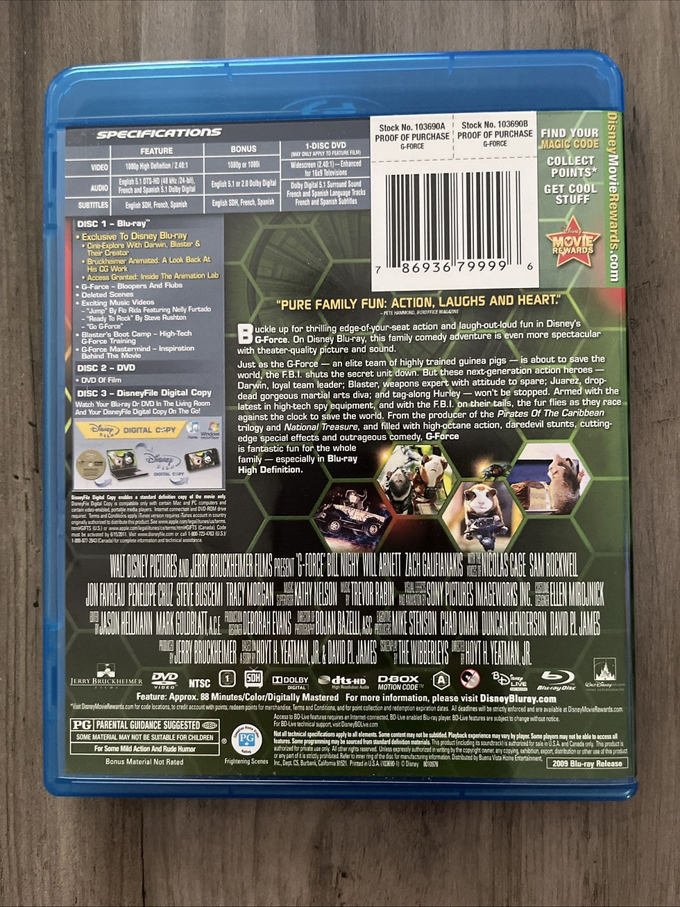 Thumbnail: G-Force (Blu-ray/DVD, 2009, 3-Disc Set, Includes Digital Copy)