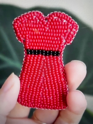 beaded red dress pin MMIWG2S Every Day Pin Gold/Red Dress/ / Pin
