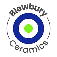 The Blewbury Ceramics logo - blue & green like a blueberry, rings like on a potter's wheel