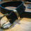 Thumbnail: Solid brass horseshoe style buckle leather belt black brass