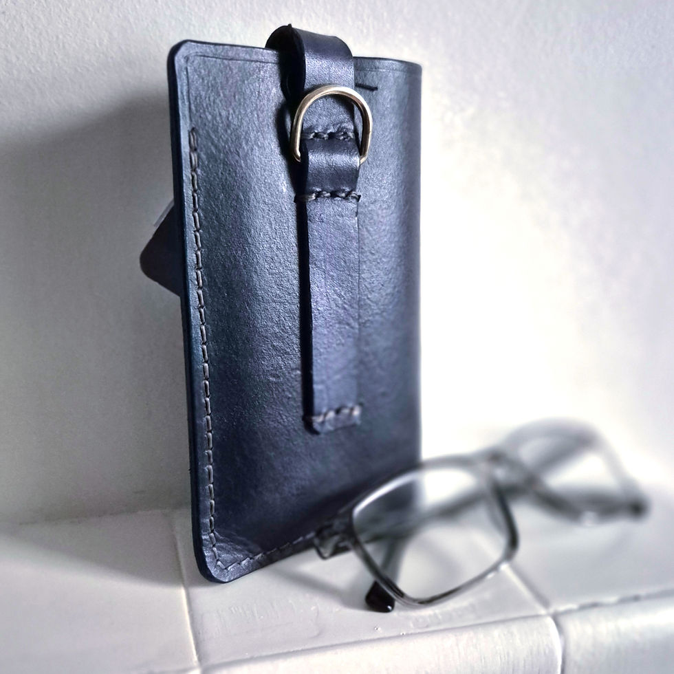 Thumbnail: glasses case with d ring and belt loop back view