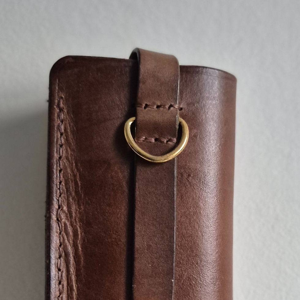 Thumbnail: glasses case with d ring and belt loop brown back view