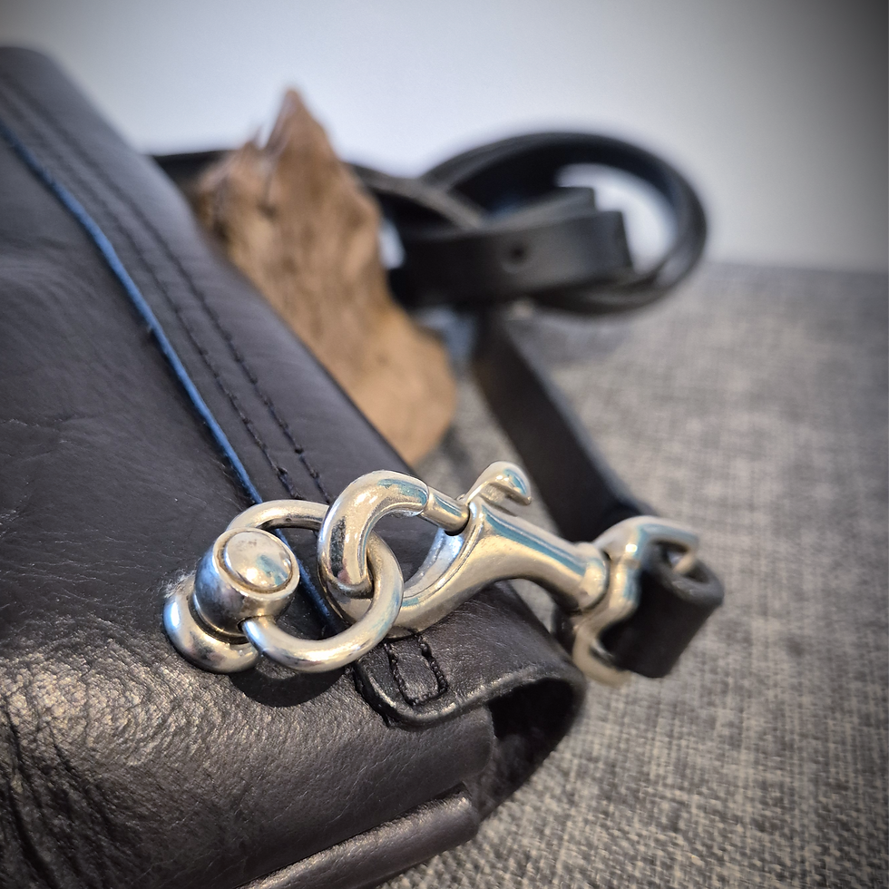 Thumbnail: back view leather turnberry bag