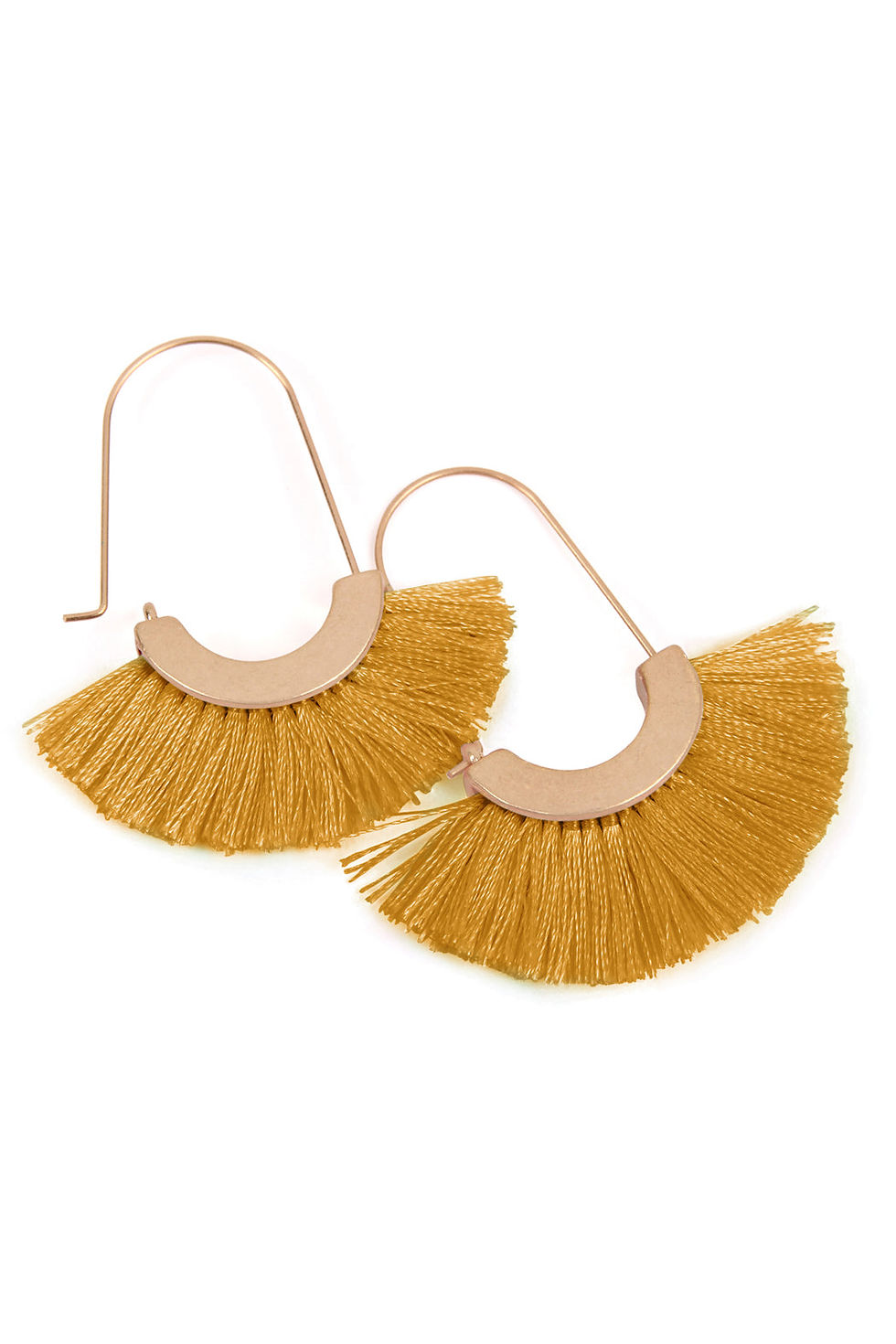 Thumbnail: Mye1038 - Fan Shape Drop Hoop Earrings