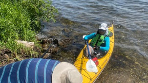 Plucky Granny paddles her kayak through Lock 35, Lock 34 and Lock 32