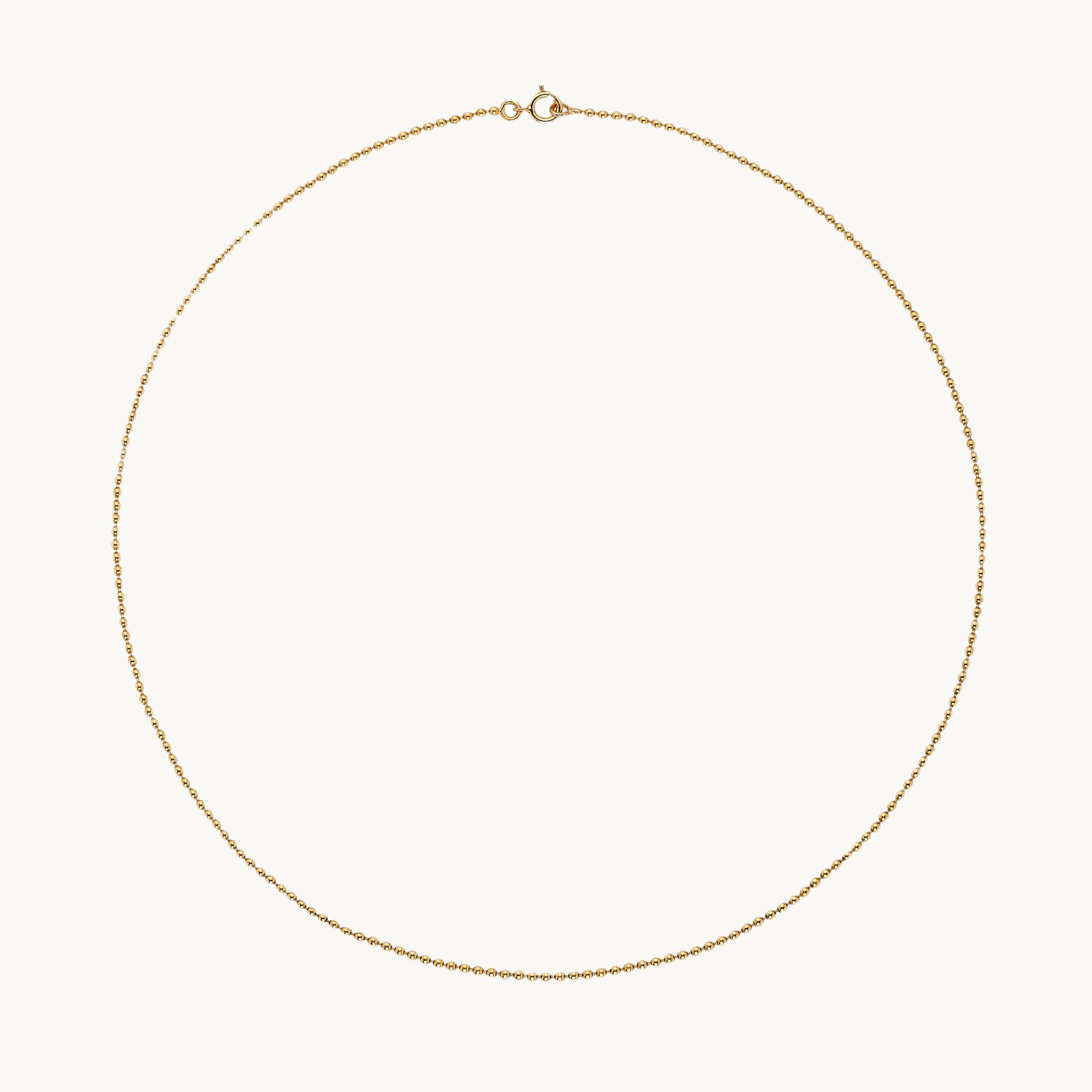 Chaine maille mini boules rondes or jaune 18k 750/1000