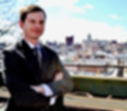 Collin in front of Greensburg, PA skyline