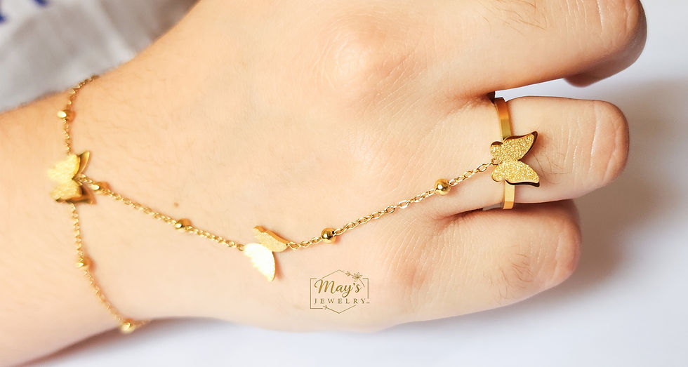 Bracelet de Main "Papillon Scintillant"