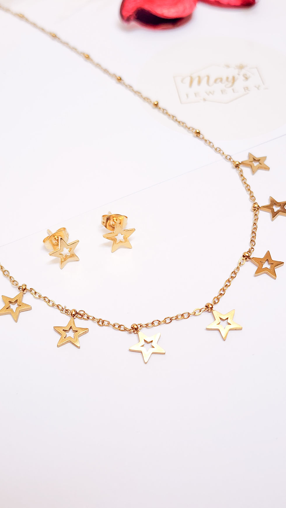 ENSEMBLE COLLIER & BOUCLES ÉTOILE CÉLESTE