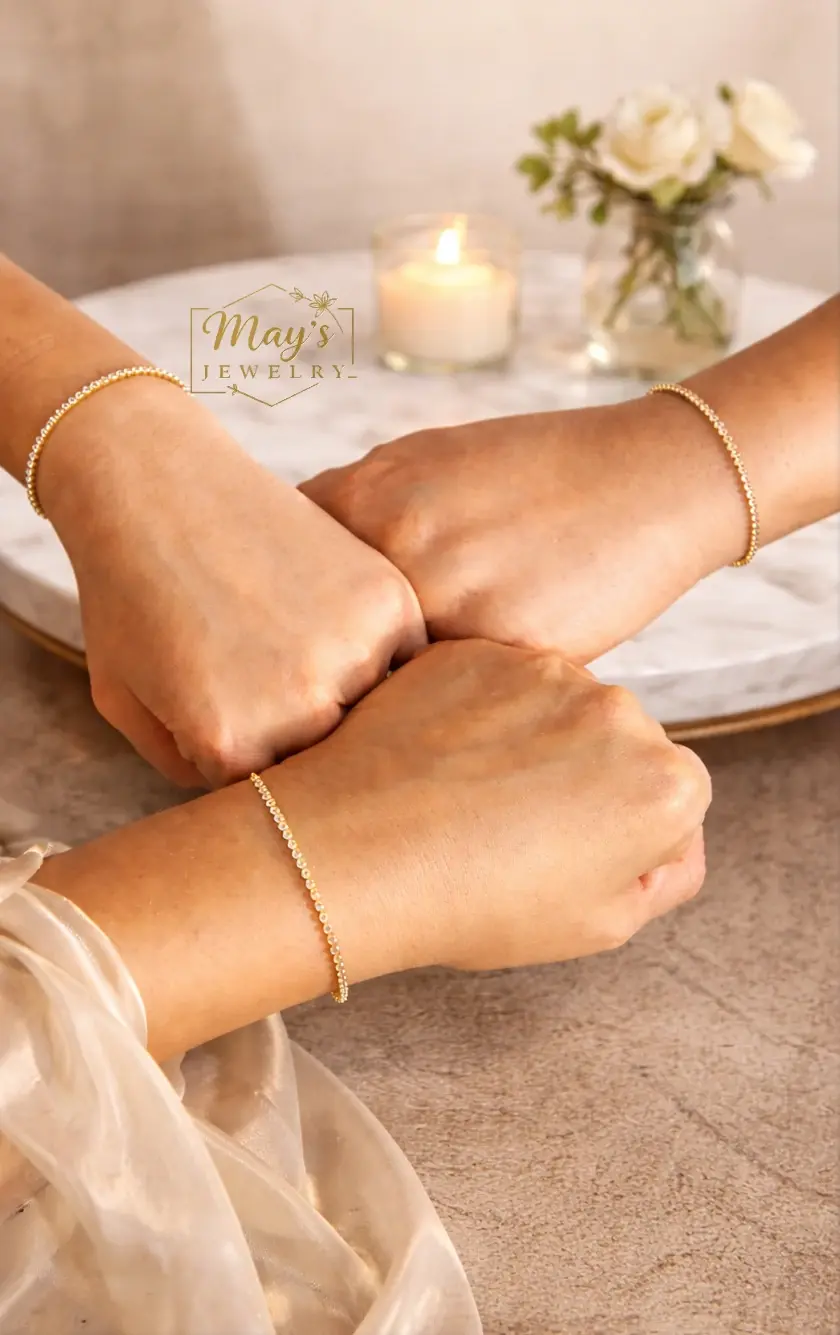 Miniature : Bracelet Tennis Ajustable Doré