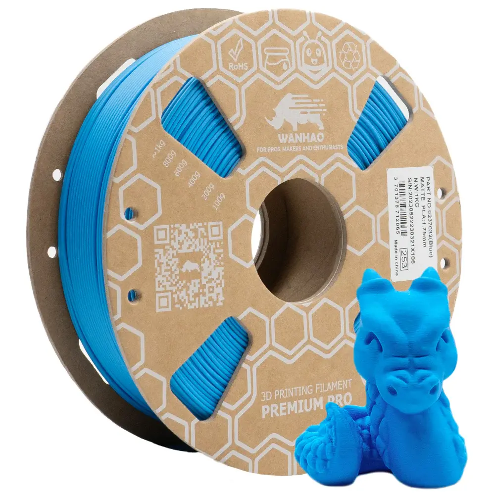 PLA PREMIUM WANHAO MATTE BLEU 1Kg