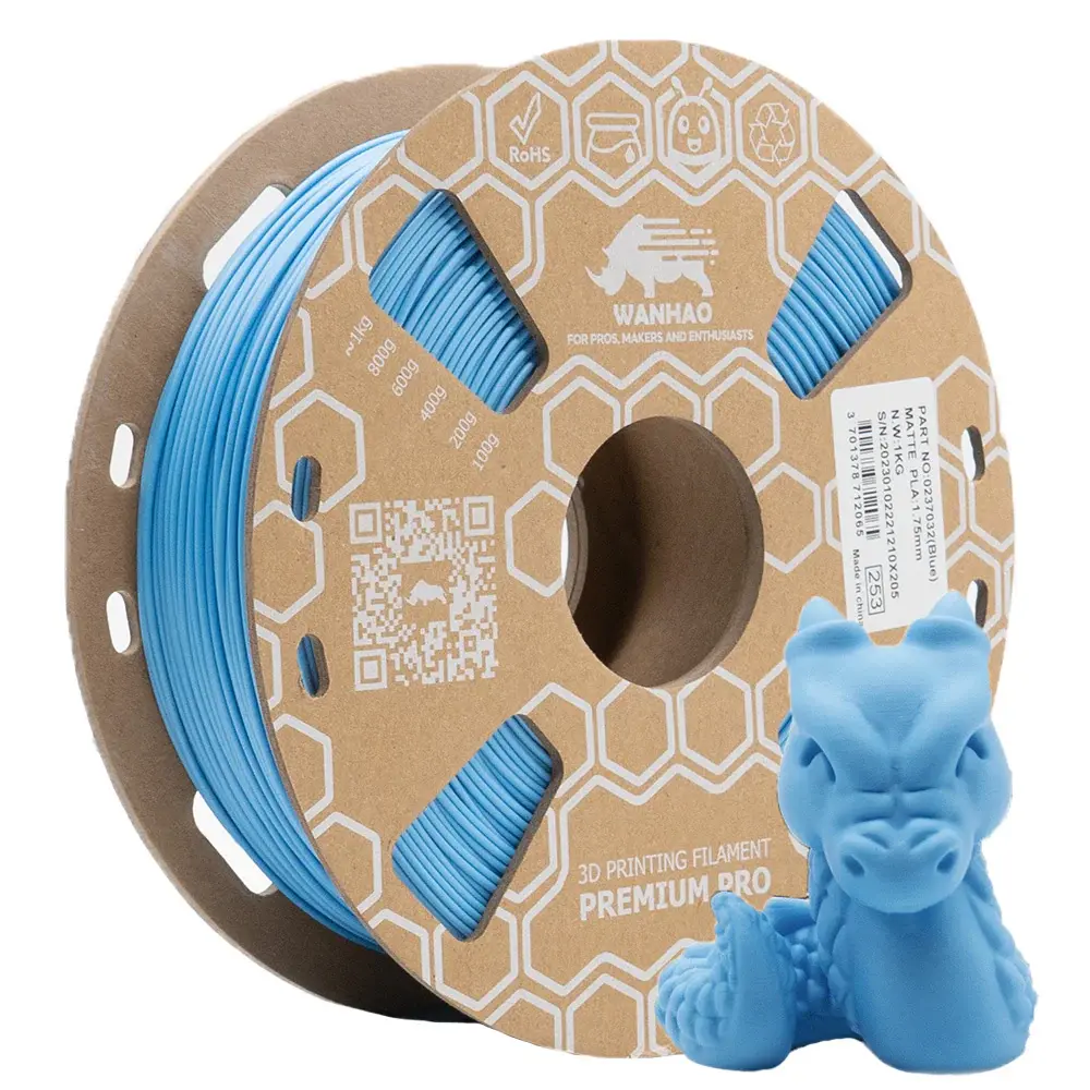 PLA PREMIUM WANHAO MATTE MACARON SCHTROUMPF BLEU 500g / 1Kg