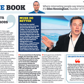 Our Founder Giles Kenningham MBE, is today's featured author for City AM's The Note Book