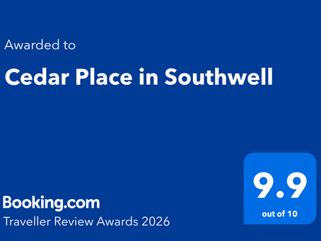 Cedar Place Wins Coveted Traveller Review Award from Booking.com!