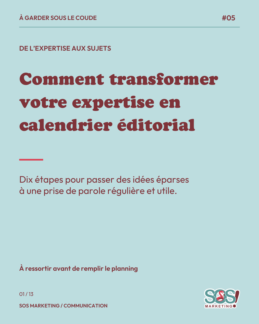 Carrousel : transformer son expertise en calendrier éditorial, page 1 sur 13
