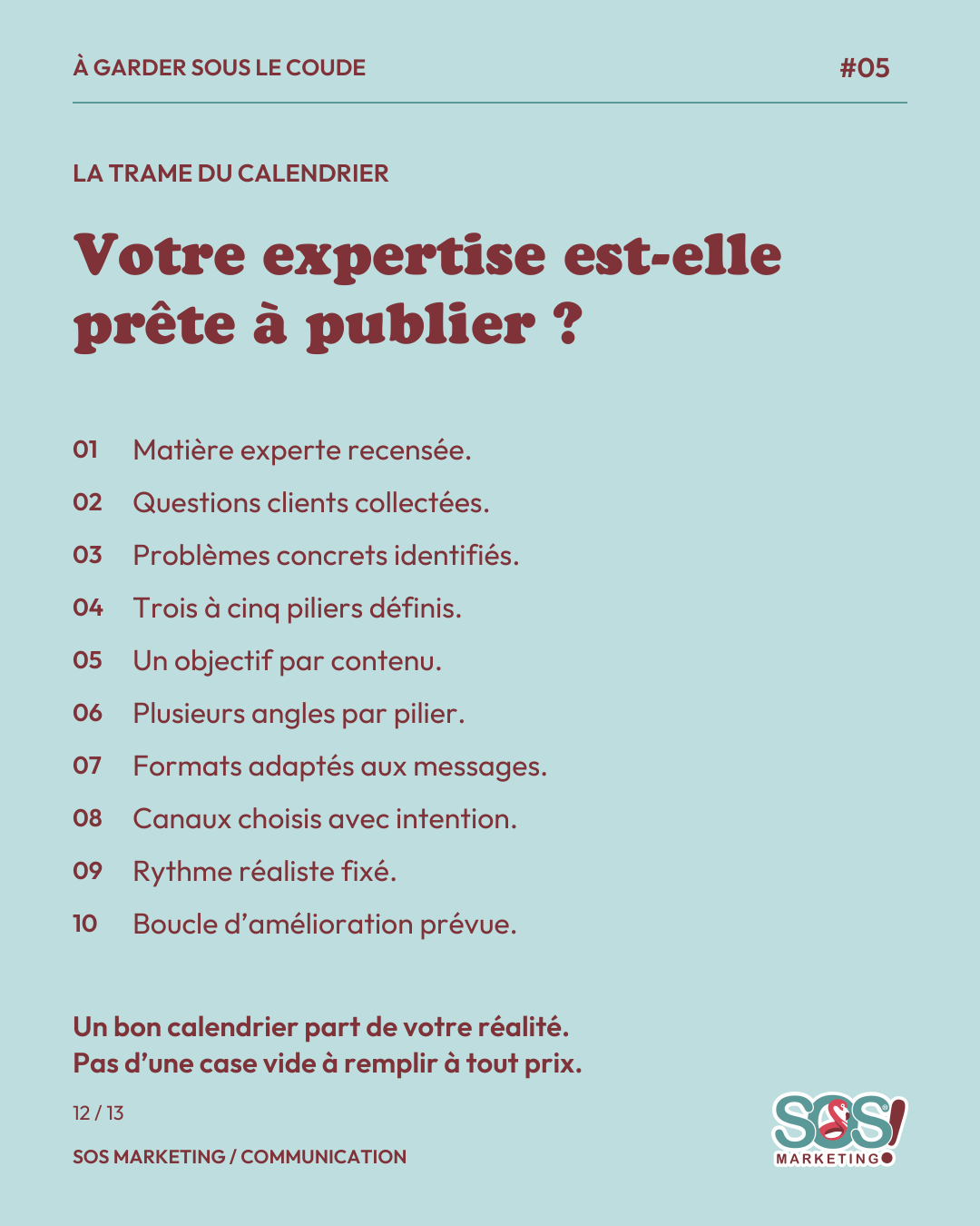Carrousel : transformer son expertise en calendrier éditorial, page 12 sur 13