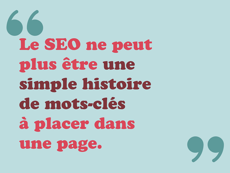 le seo n'est pas une simple d'histoire de mots-clés